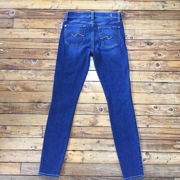 SEVEN for all mankind 7FAM Gwenevere high waisted skinny blue stretchy denim 25 - Picture 3 of 10
